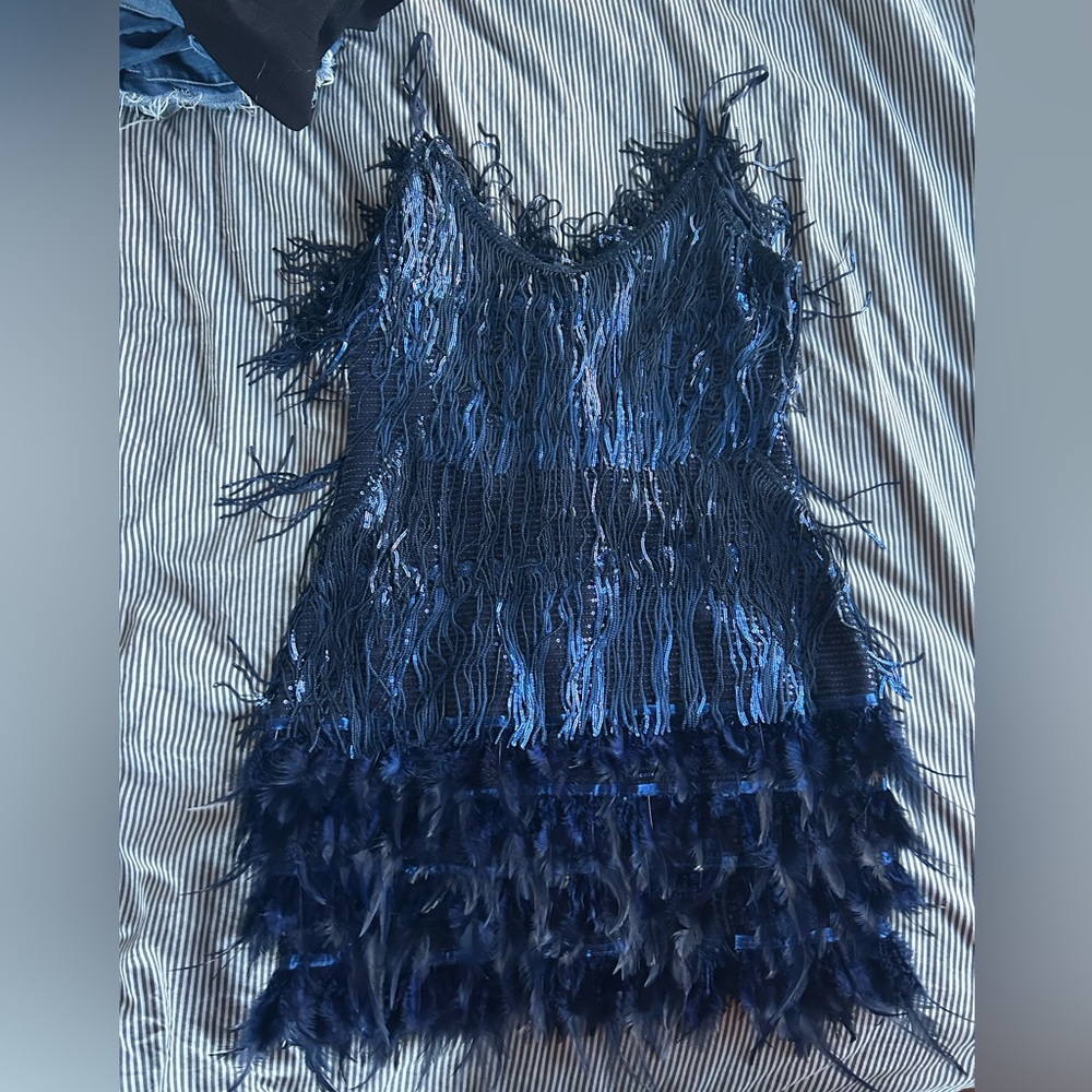 Tassel and feather dress